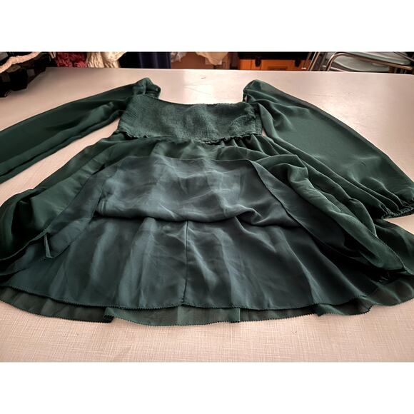 Aritzia Wilfred Sz S Tempest Dress Square Neck Sheer Holiday Party Romantic Airy - Picture 10 of 13